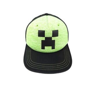 Minecraft Creeper Snapback Hat Youth‎ OSFM Green Black Video Game Cap